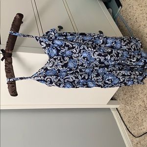 Floral blues & white romper